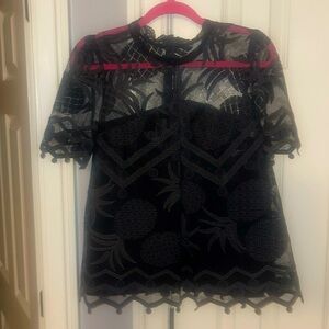 Black lace pineapple top